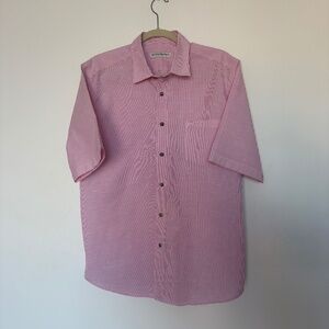 Pink striped short sleeve TROGLODYTE HOMUNCULUS shirt XL